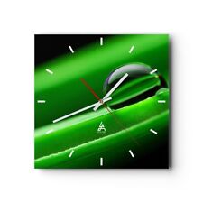 Horloge murale en verre 40x40cm Silencieuse Plante goutte eau bulle Wall Clock