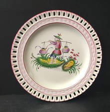 ST CLEMENT HAND PAINTED CHINESE DECOR FAIENCE DECOR OPENWORK PLATE