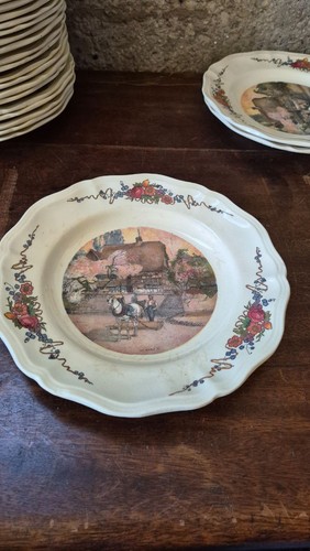 Assiette vintage scène