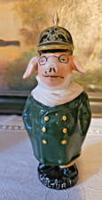 COLLECTOR  TIRELIRE A CASSER SATIRIQUE COCHON CASQUE ALLEMAND 14-18 O KULTUR !