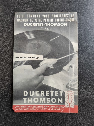 Notice tourne disque ducretet - notice,