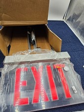 LITHONIA LRP 1 RC 120/277 PNL 283555 EDGE LIT EXIT SIGN MIRRORED RED ON CLEAR