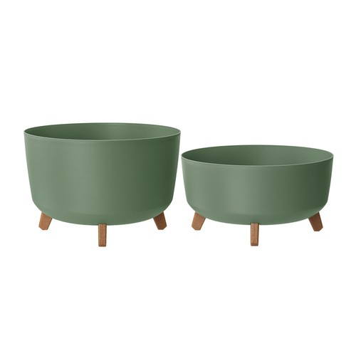 Pots fleurs verts ronds - fleurs,