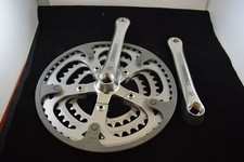 STRONGLIGHT triple crankset vintage 52/42/32 teeth 170mm square silver alloy NOS