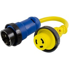 Conntek Marine Shore Pigtail Adapter Cord 50 Amp 125/250 V , Black