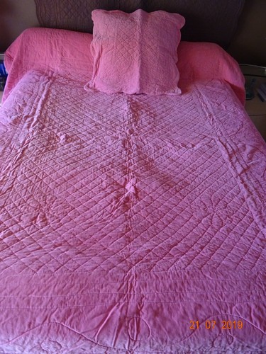 Boutis rose taie - +, 1