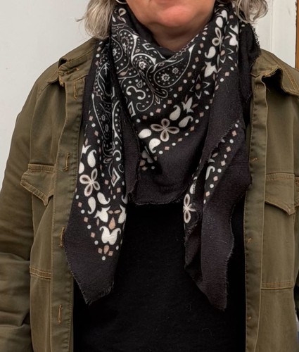 Carré motif bandana noir - motif,