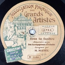 Mayol : Sous ta fenêtre / Lison mon p'tit rat RARE DISQUE 78 TOURS RPM APGA