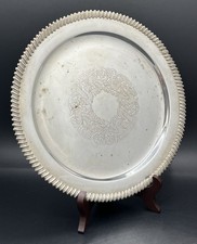 Plat rond EPNS Ferrator Suède, métal argenté, décor oriental gravé