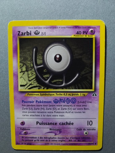 Carte pokémon zarbi néo - carte,