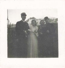 OLD SMALL MILITARY PHOTOGRAPH GENDARME IN UNIFORM WEDDING DAY