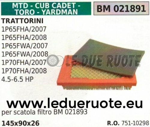 75110298 filtre air tracteur - 75110298,