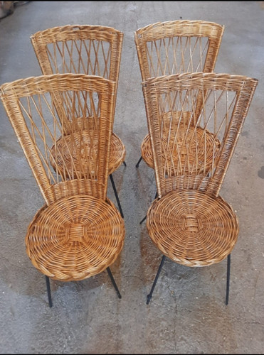 Chaises vintage rotin - , en
