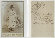 Samson, München, girl cycling at Carnival, 1904 vintage CDV albumen Tira