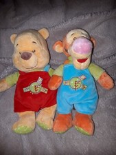 Of/Duo Doudou Ours Winnie l'ourson Et Tigrou Salopette nicotoy Disney Baby 22cm 