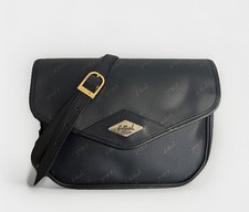 Vintage Jacques Esterel Paris Black Leather Crossbody Purse  Made In France