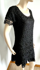 robe T40 habillée manches courtes coupe droite guipure doublée opaque 2!