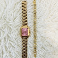 montre vintage doré cadran