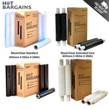 Pallet Wrap Stretch Shrink Clear & Black Wrap Cling Film Standard / Extended UK