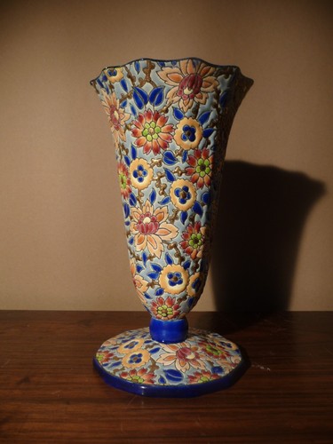 Rare vase cornet - emaux, de