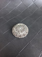 boite pilulier en argent filigrané