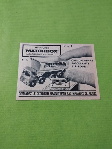 Publicite matchbox camion - publicite,