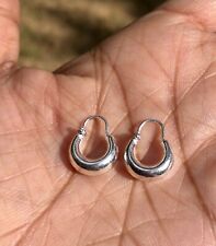 Boucles d'oreilles petit cerceau fait main en argent sterling 925, Huggies, K...