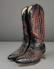 Sendra Firebird Women’s Cowboy Boots Size 5.5 Red Leather Western Tooled