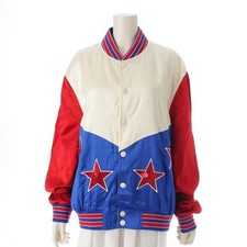 CELINE Rayon Embroidered American Teddy Jacket Blouson 2V35N851C multicolor 48