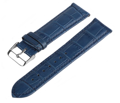 Bracelet cuir bleu croco - en,