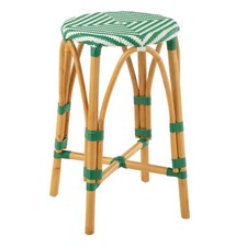 Tabouret de Bar en Rotin "Danial" 65cm Vert Foncé