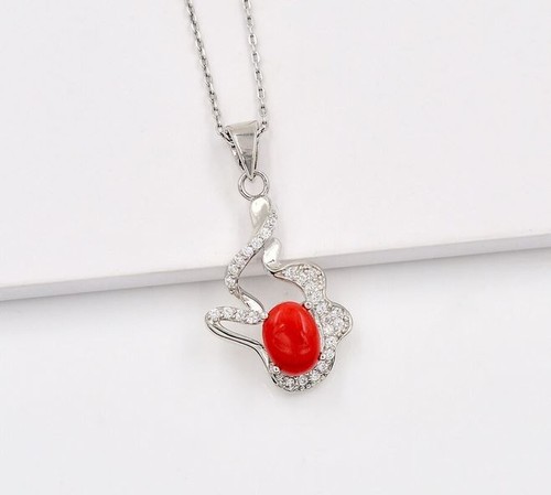 Pendentif corail rouge naturel - pendentif,
