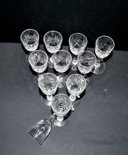 CRYSTALERIE LEMBERG Lot 11 JUNON Crystal Liqueur Glasses Chantilly Style H10