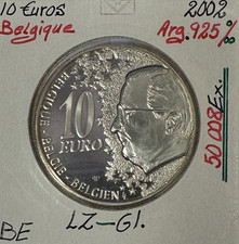 BELGIQUE - 10 EURO 2002 - Pièce en Argent // Qualité : BE (TGV)