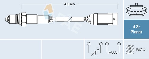 Sonde lambda 77206 - fae, pour
