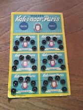  Antique haberdashery card cardboard snap button Waldes KOH I NOOR PARIS black /2