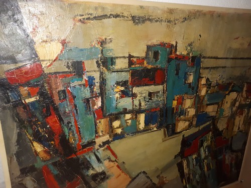 Tableau huile art abstrait - tableau,