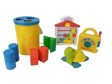 24 ⚜ Jouet Lot Fisher Price La Boite Cube, La Tortue, Le Poste A Musique Vintage