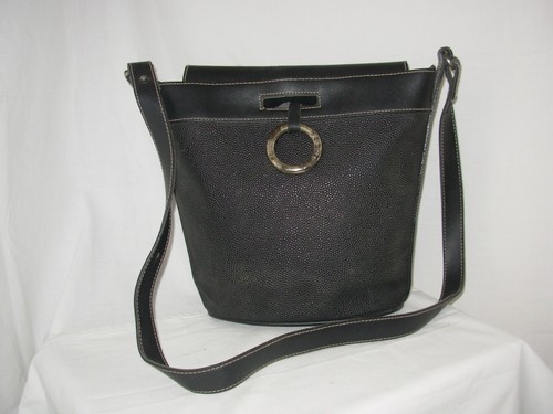 Sac seau cuir - grainé, noir