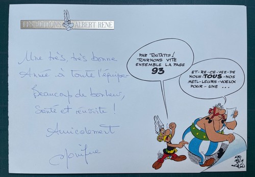 Carte voeux uderzo asterix - carte, de