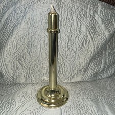 Vintage PartyLite  Candle Holder spring loaded. Polished Brass EUC 11” tall 