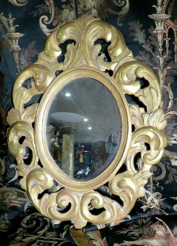 Ancien miroir ovale style - ancien, de