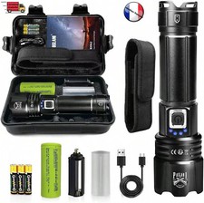 Lampe Torche LED Puissante 600000 L Lampe de Poche XHP70.2 Super Brillante Étanc