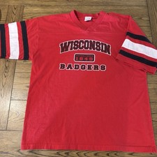 Vintage Cadre Athletic shirt Mens XXL Wisconsin Badgers Red Black Cotton V-neck