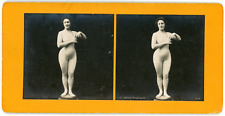 Stereo, plastic poses, woman in leotard, model for painter or sculptor