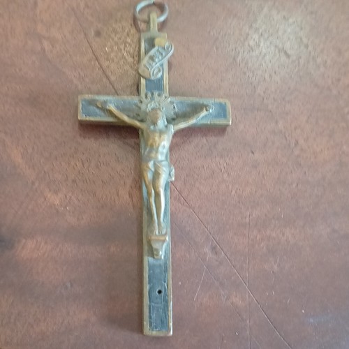 Crucifix chrétien bronze - chrétien, en