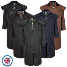 Portmann Mens & Ladies Stockman Long Cape Full Length Wax Jacket Coat & Hood 