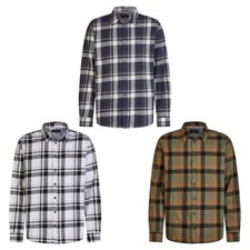 DENIMFY Flanelle Homme Manches Longues à Carreaux Régulier DFDean Chemise 100%