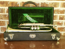 Antique J.W. Pepper & Son Premier Cornet w/ Thomsen mouthpiece - RARE 1915