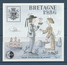 timbre France BLOC  CNEP  NUM  7A   BRETAGNE  PEYNET  1986